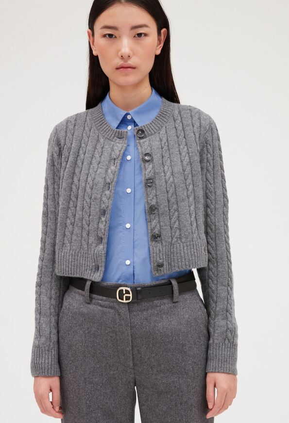 223MITAN : Maille & Sweatshirts couleur GRIS CHINE