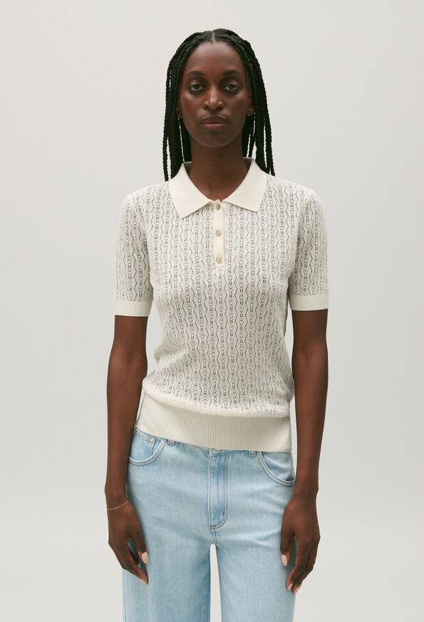 123MONPOLO : Maille & Sweatshirts couleur ECRU