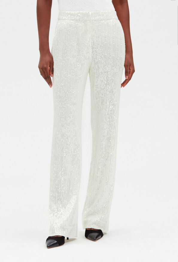 223PAILLETTE : Jeans and Trousers color WHITE