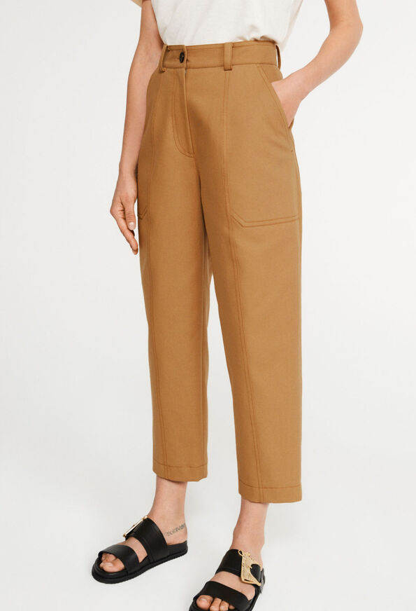 222PAON : Jeans and Trousers color CAMEL