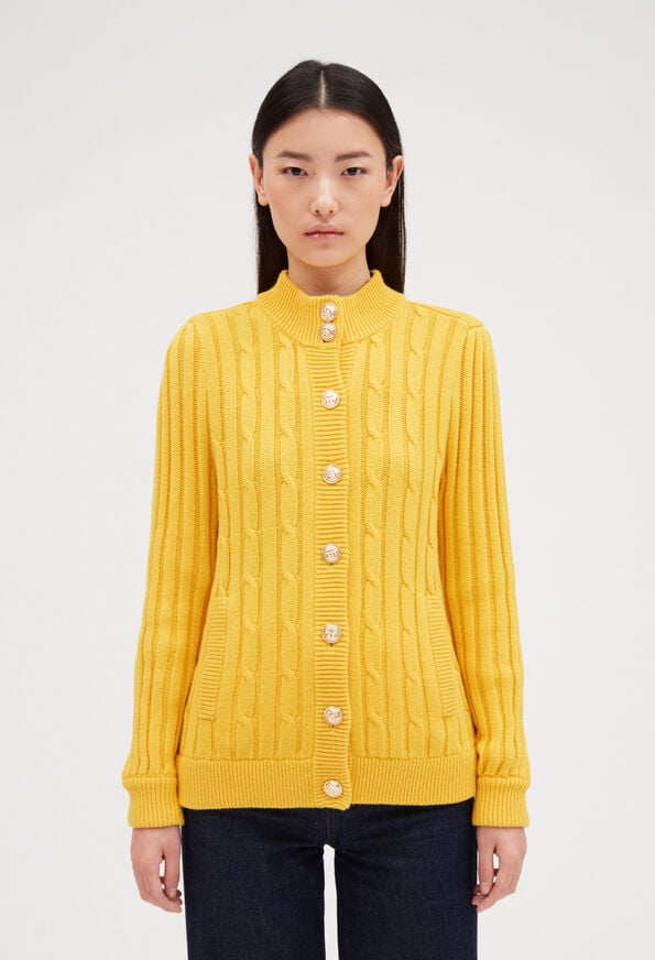 223MONJAUNE : Cardigans color YELLOW