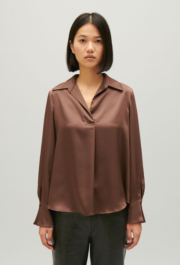 224BLUES : Chic Blouses color BROWN ICE