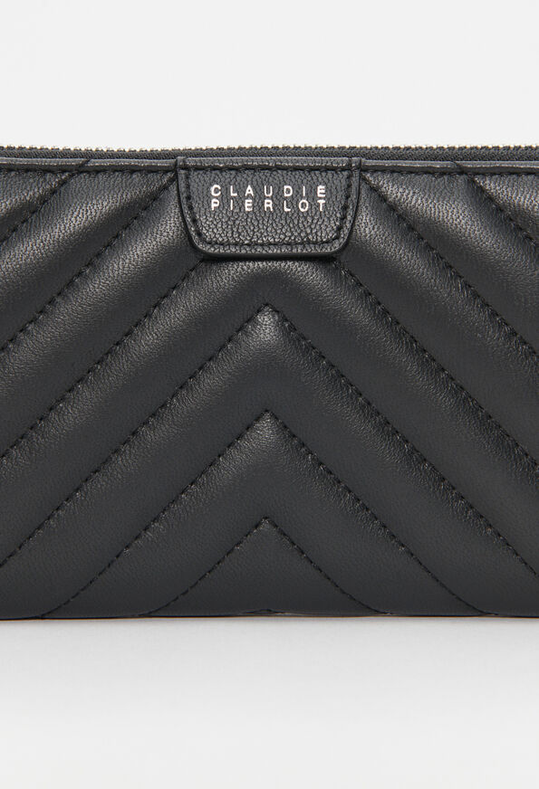 120ANGIEQUILT : Small leather goods color BLACK