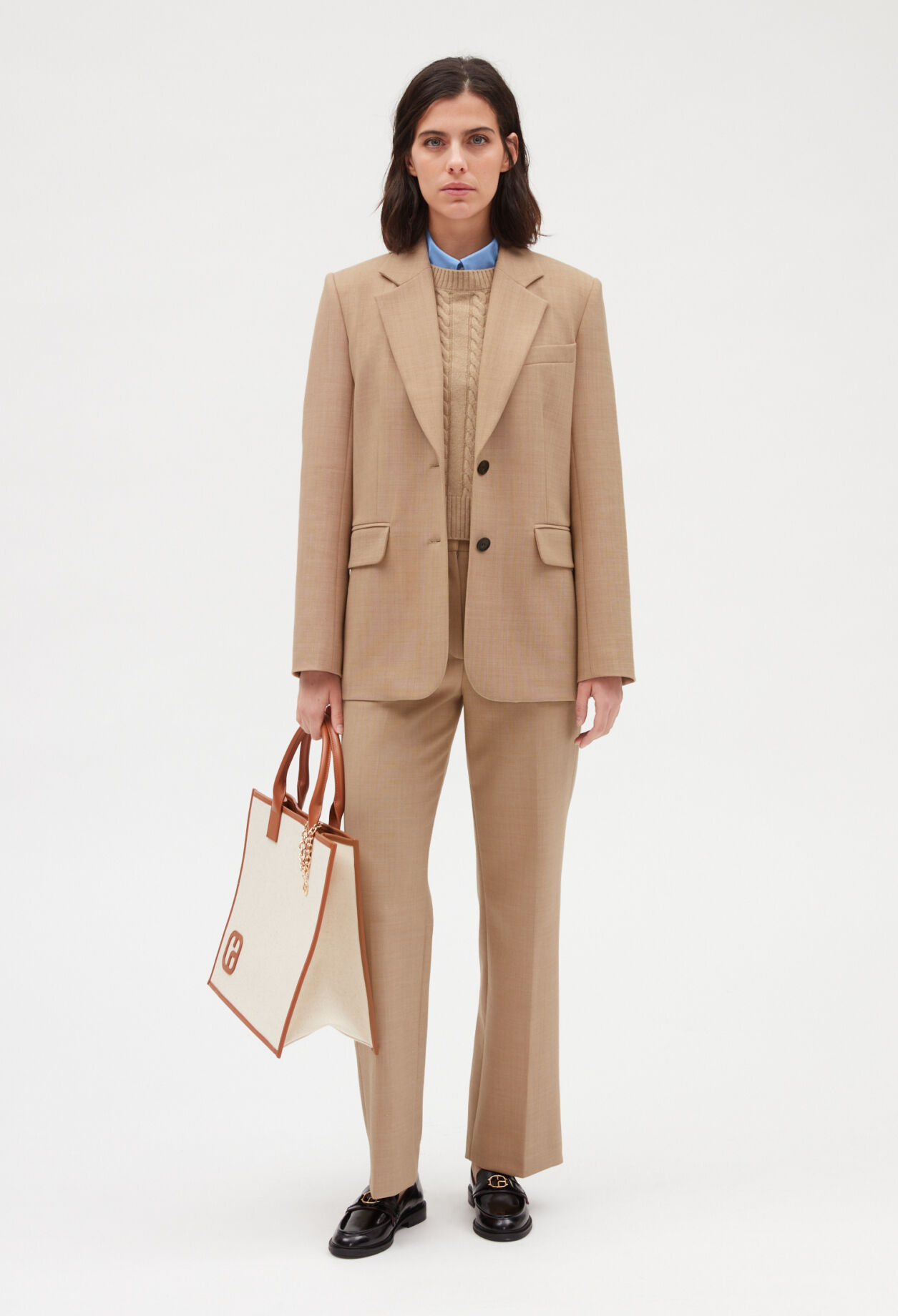 Blazer camel top femme zara