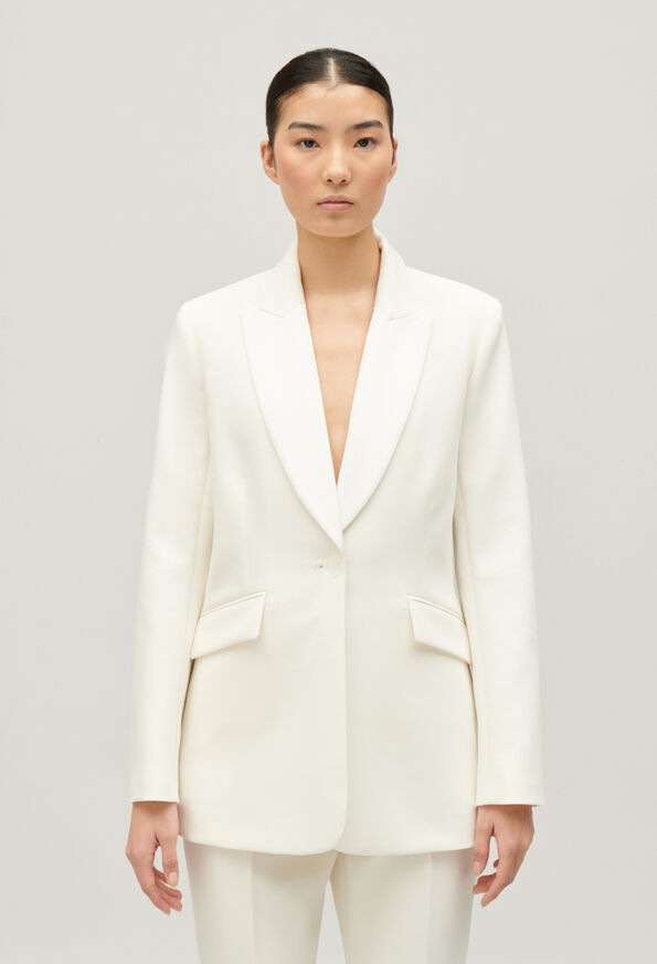 224VELOURS : Vestes de tailleur couleur BLANC