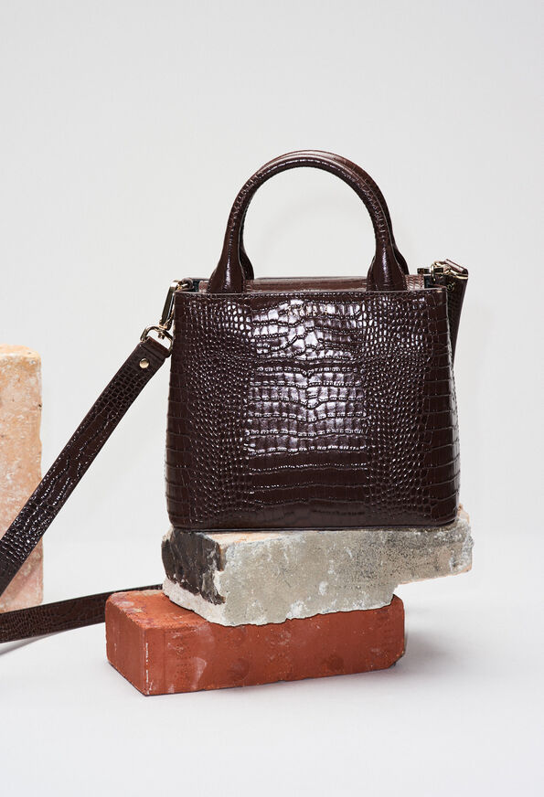 ANOUCKSMALLREPTILECROCOH19 ANOUCKSMALLREPTILECROCOH19 : Taschen und Lederwaren farbe CHOCOLAT
