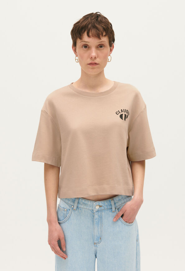 123TALEX : T-Shirts couleur BEIGE CLAIR