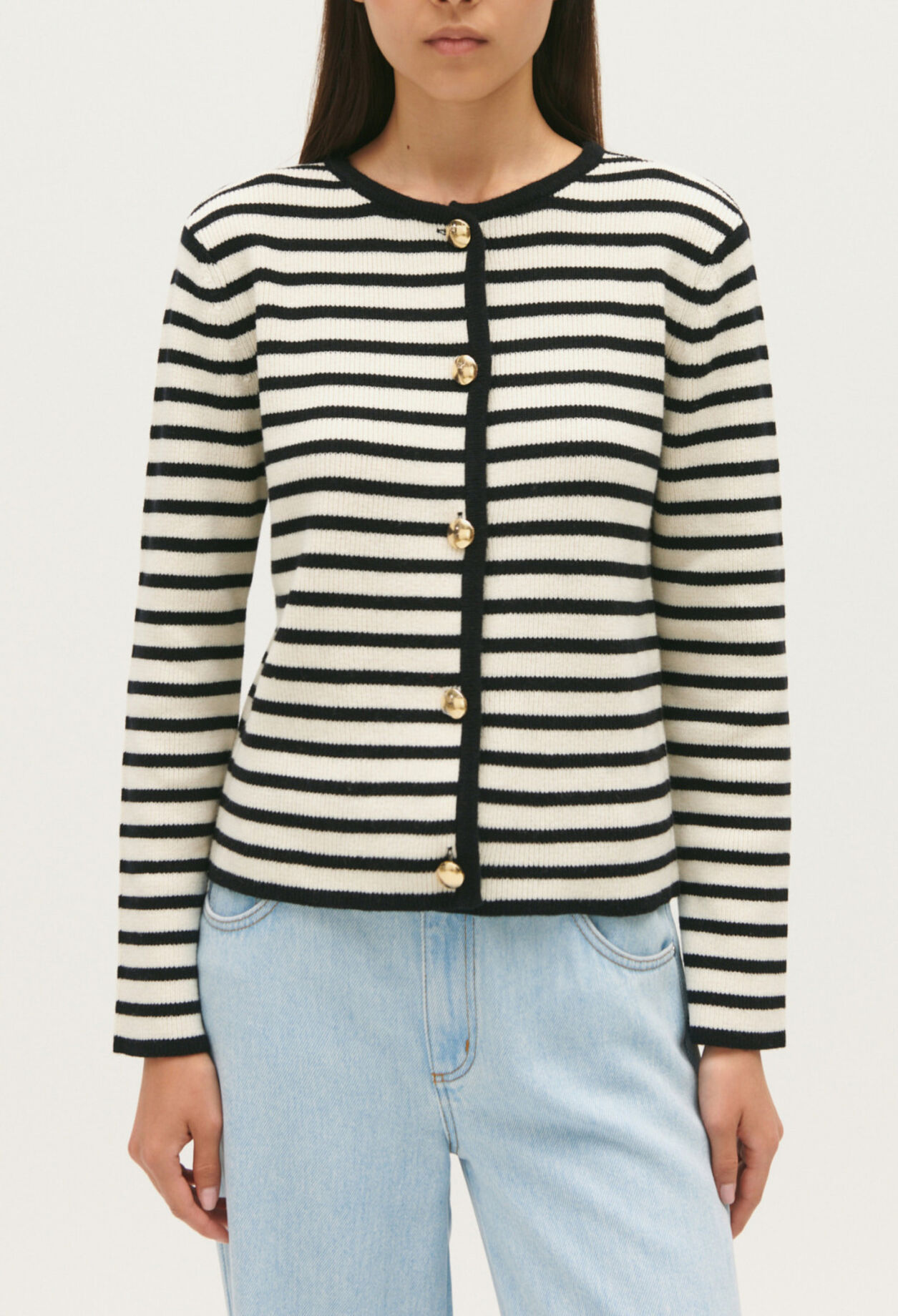 Cardigan rayures bicolores 