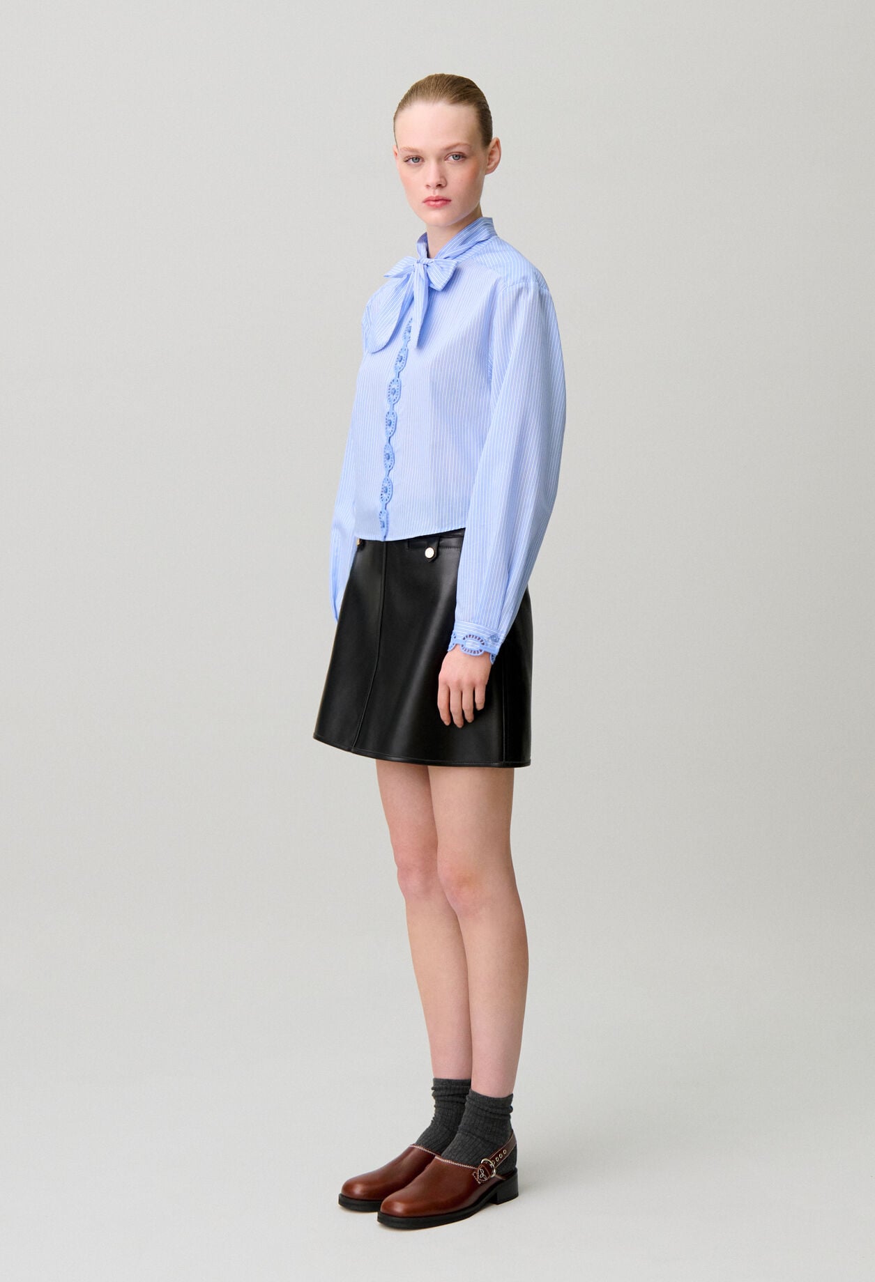 Chemise popeline ray&eacute;e