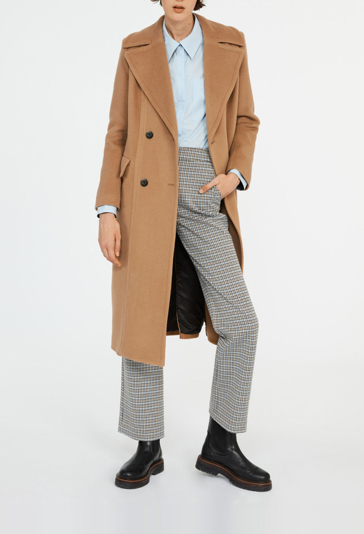 Long double-breasted coat