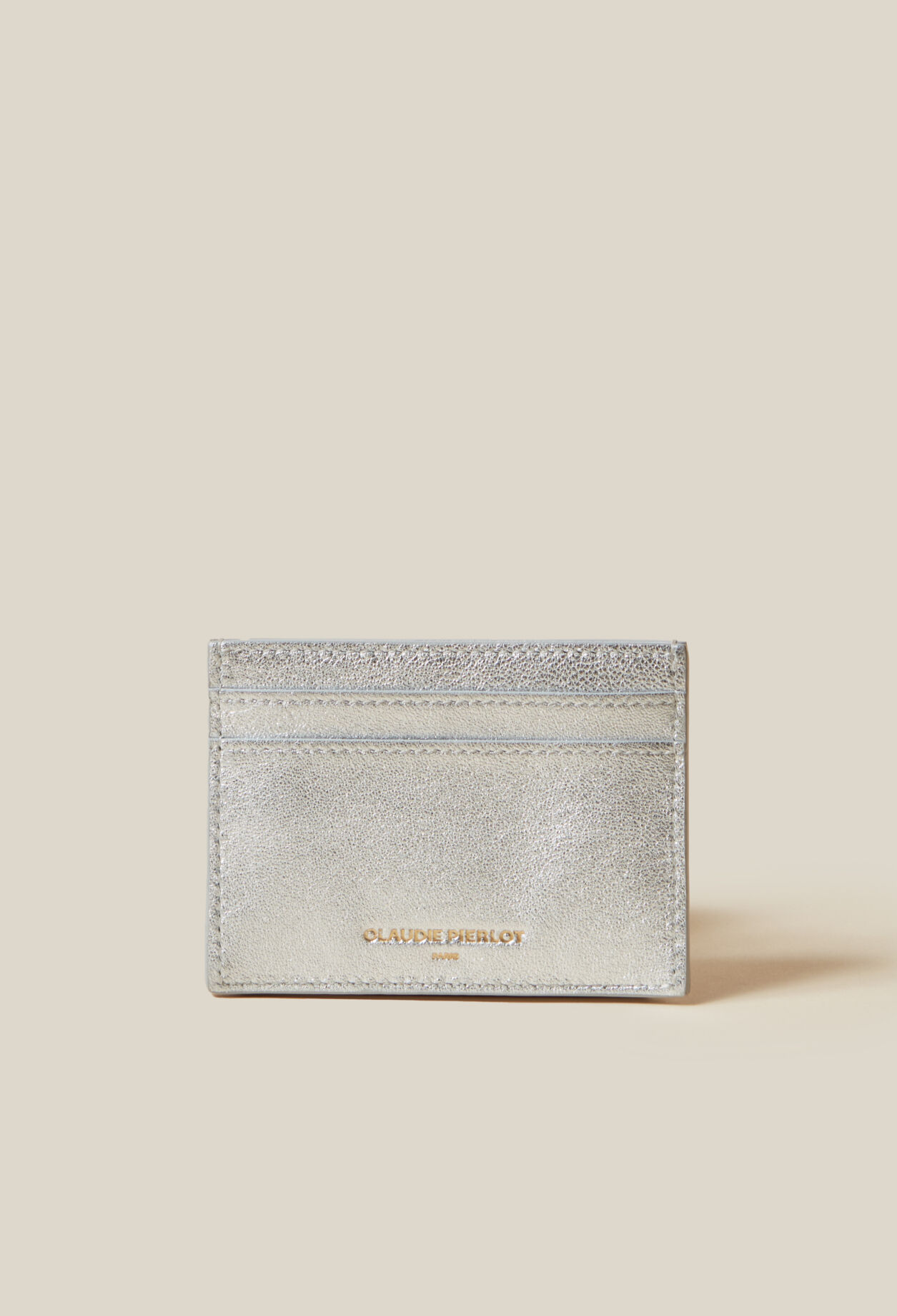 Porte-carte Anouck cuir argenté