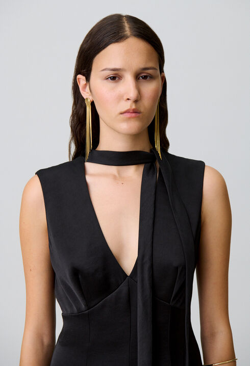 Fließender Satin-Jumpsuit
