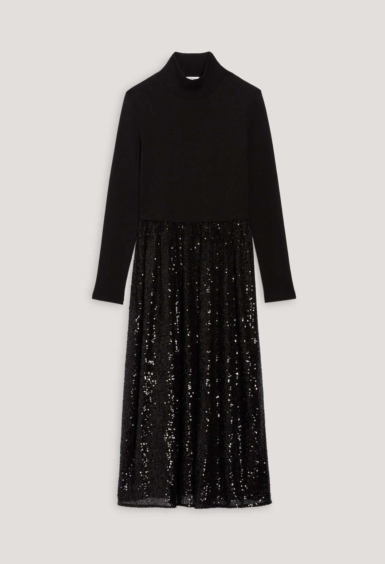 Kleid aus zwei Materialien Pailletten