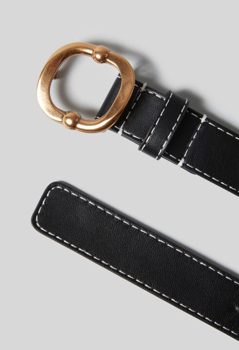 Ceinture cuir boucle dorée