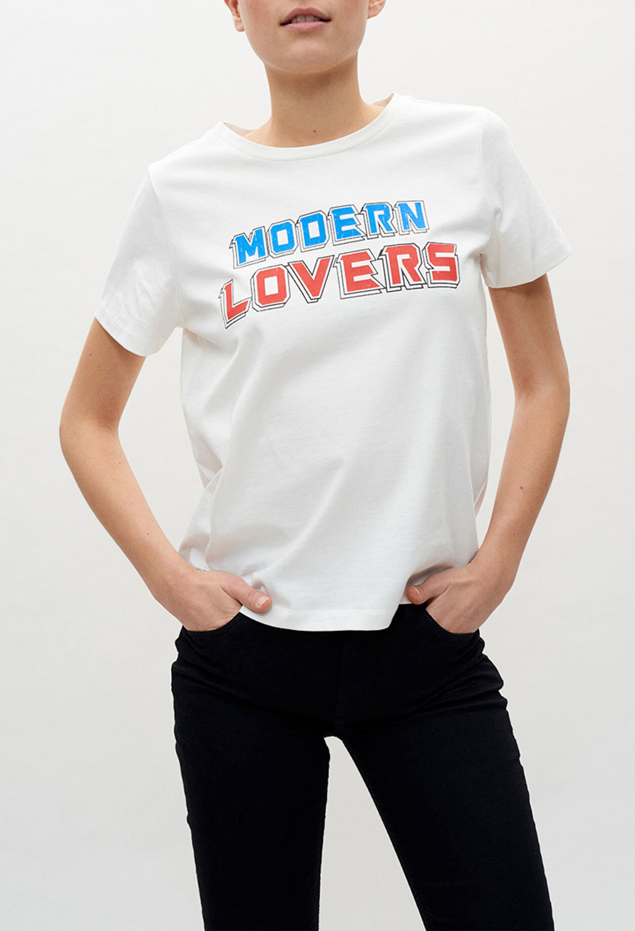 Screen printed white t-shirt