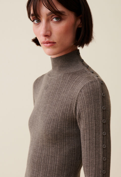 Robe maille col montant