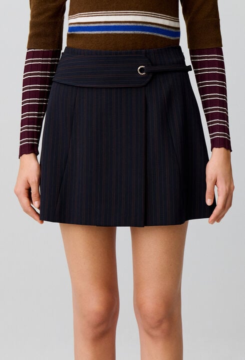 Jupe ray&eacute;e ceinture