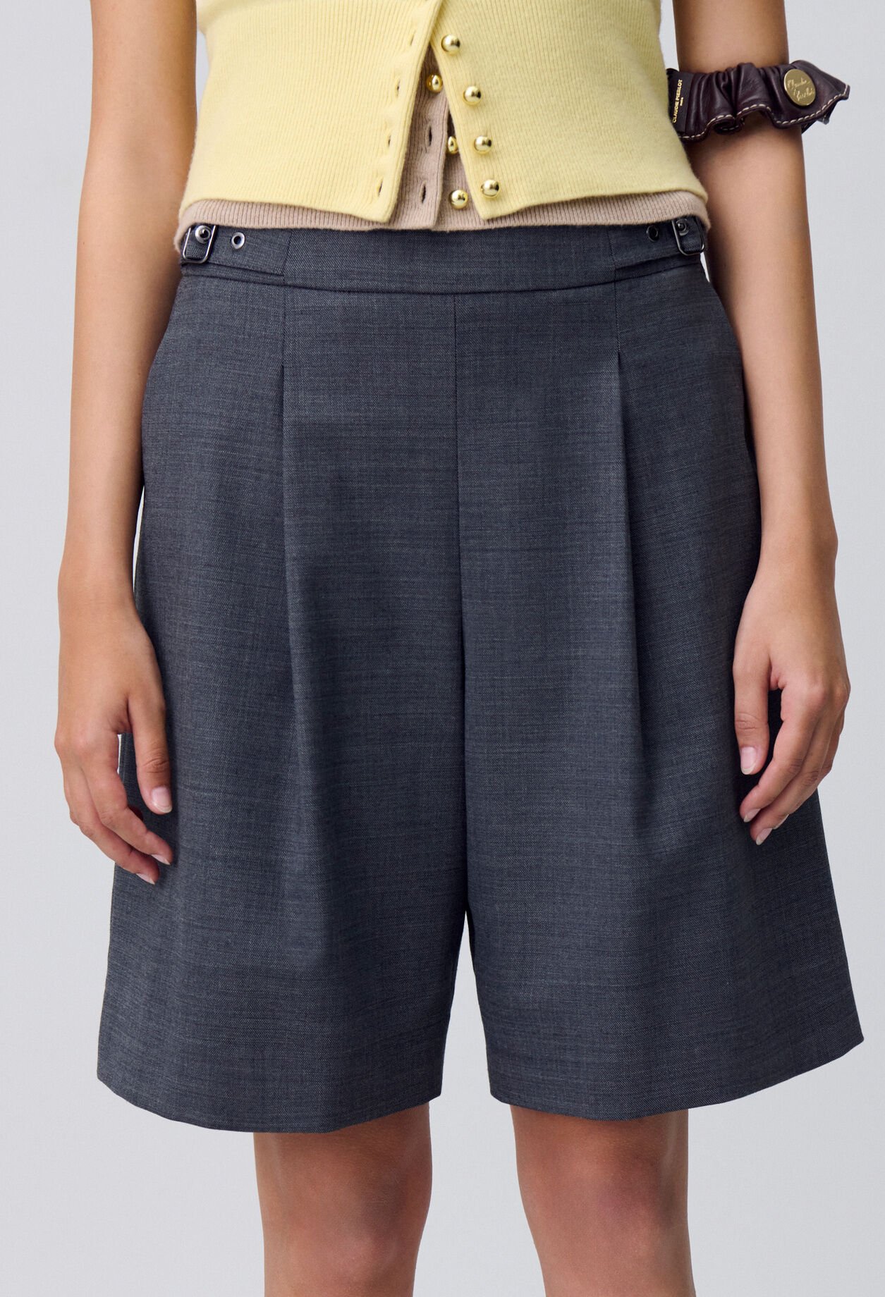Pleated Bermuda Shorts
