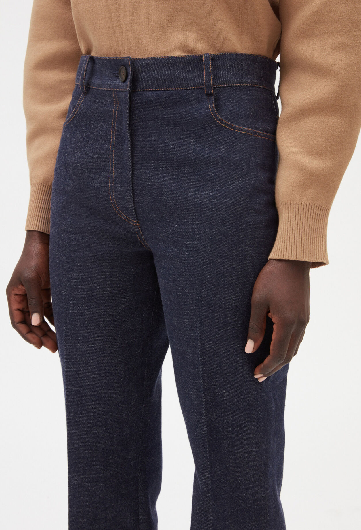 Blue denim trousers
