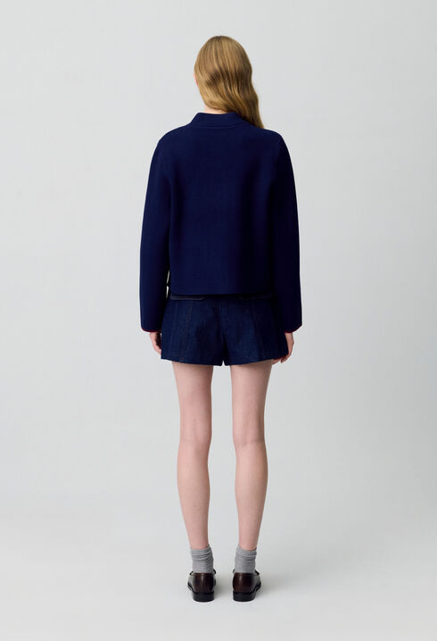 Cardigan épais bicolore