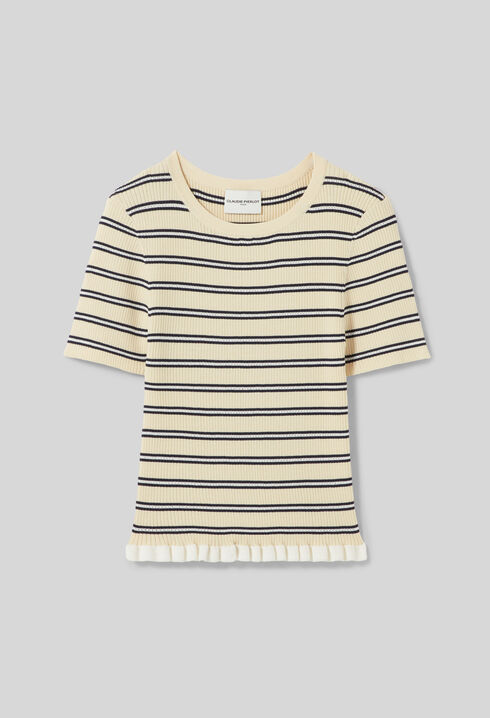 Striped ruffle top