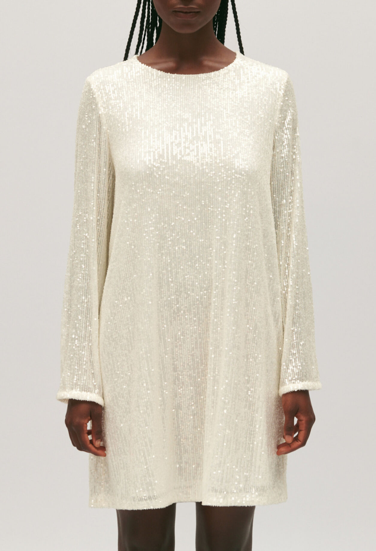 Rififi short ecru dress with sequins