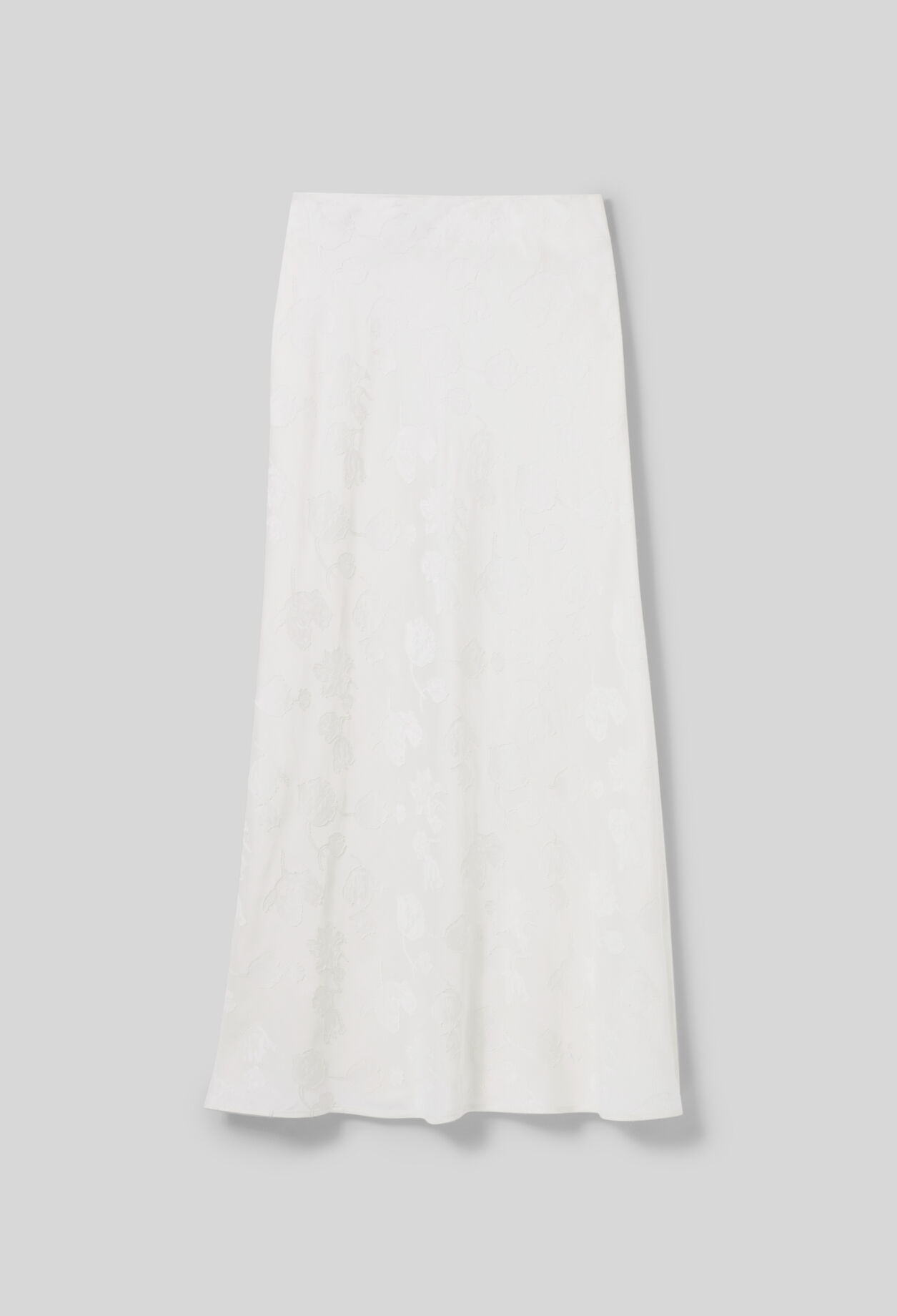 Mid-length flowy satin skirt