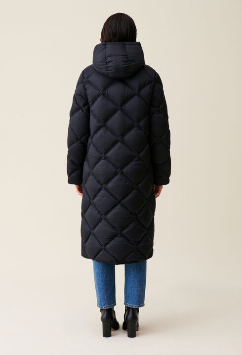 Lange Steppjacke Kapuze