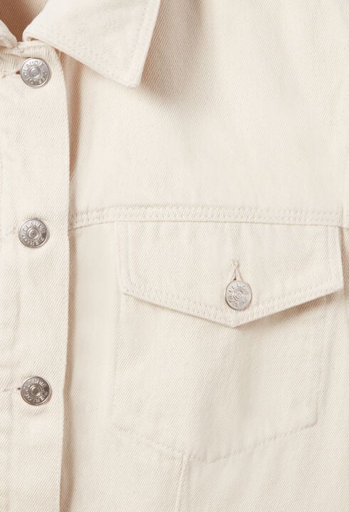 Long-sleeved ecru denim jacket