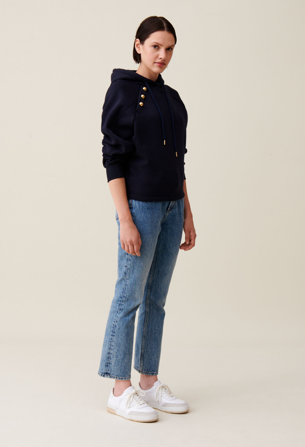 Sweatshirt capuche marine