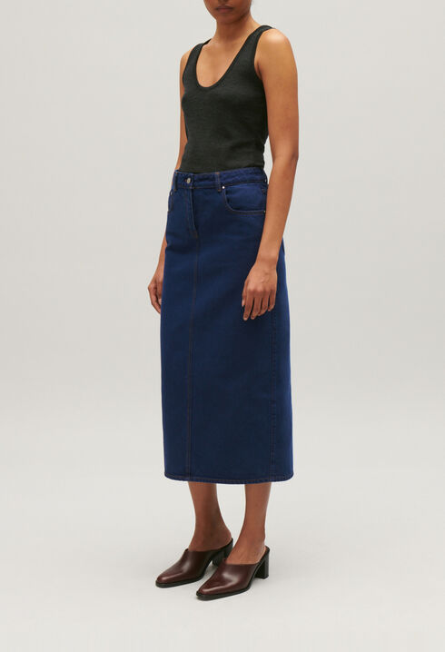 Jeans Midirock Blau