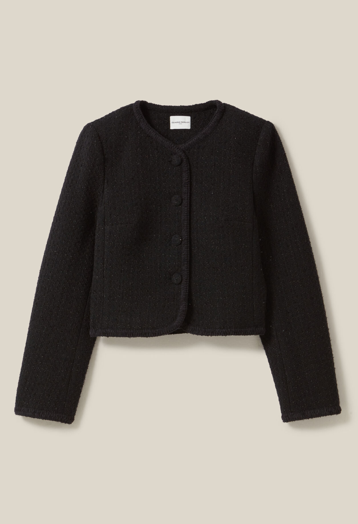 Black straight tweed jacket