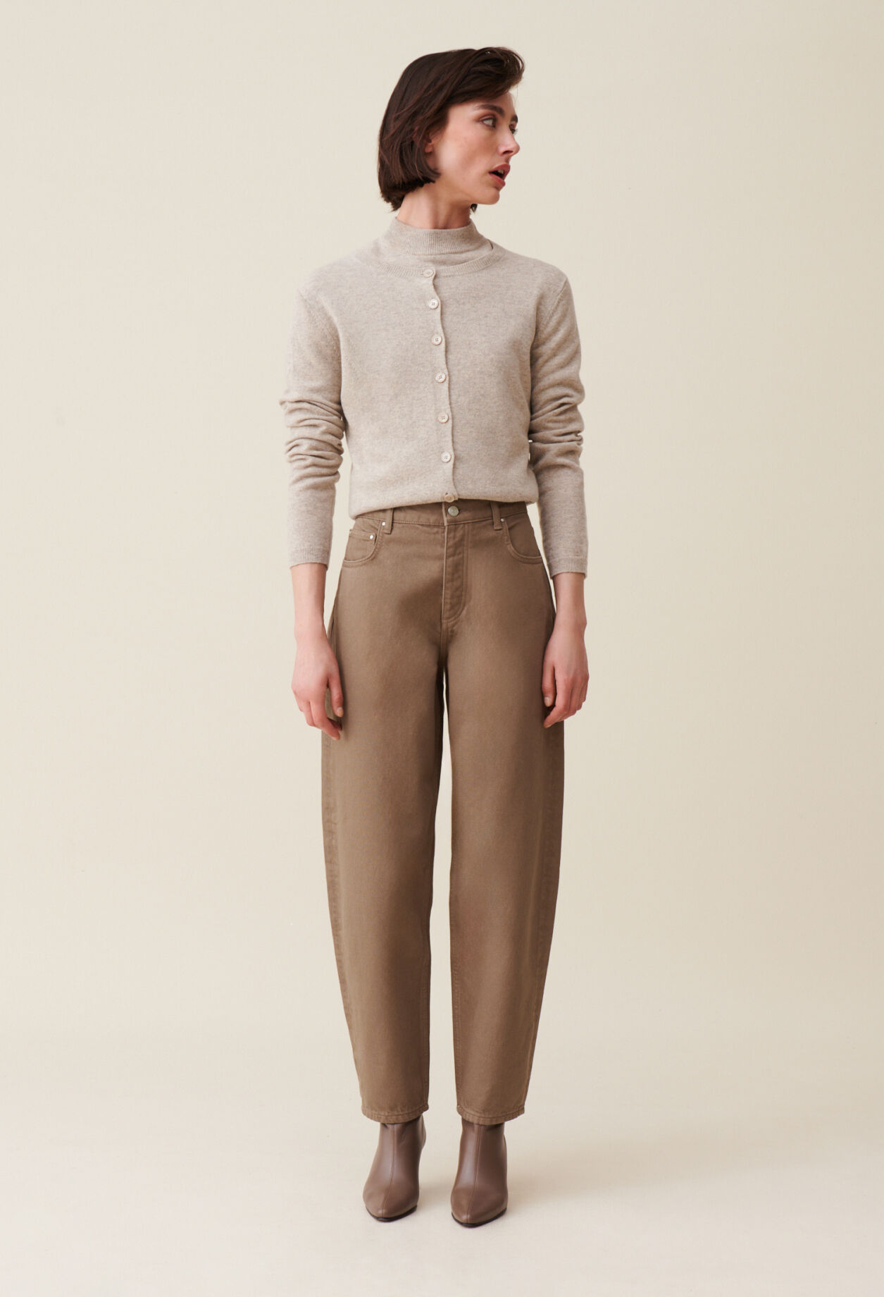 Jeans Luc Mom taupe