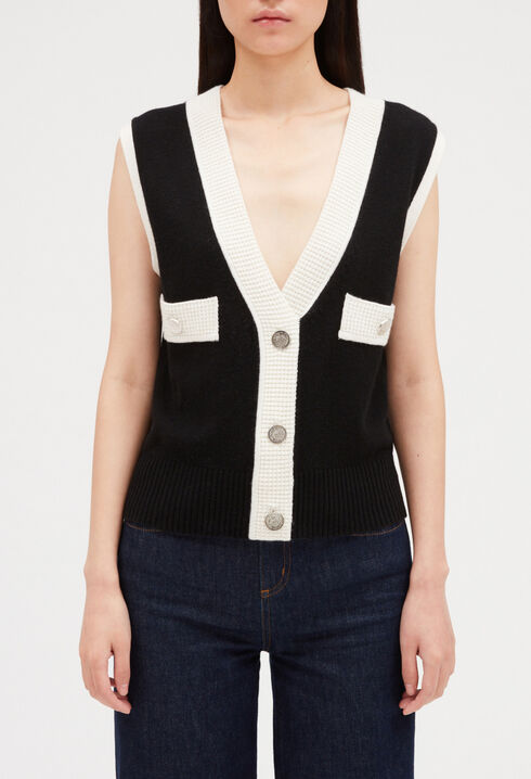 Pull sans manche maille