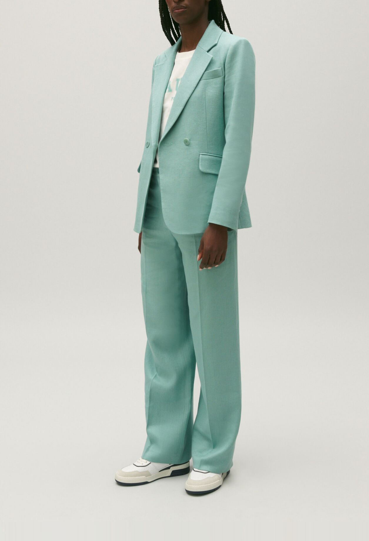 Blazer aus Halbleinen Wassergrün