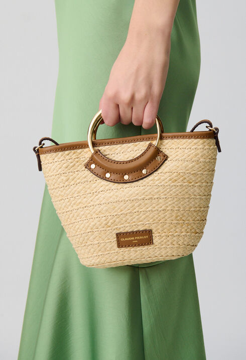 Petit sac panier tressé et anneau