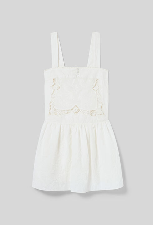 Kurzes Kleid besticktem Oberteil