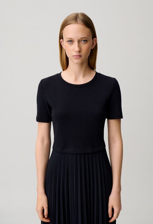 Zweifarbige Kleid in Schwarz und Marine