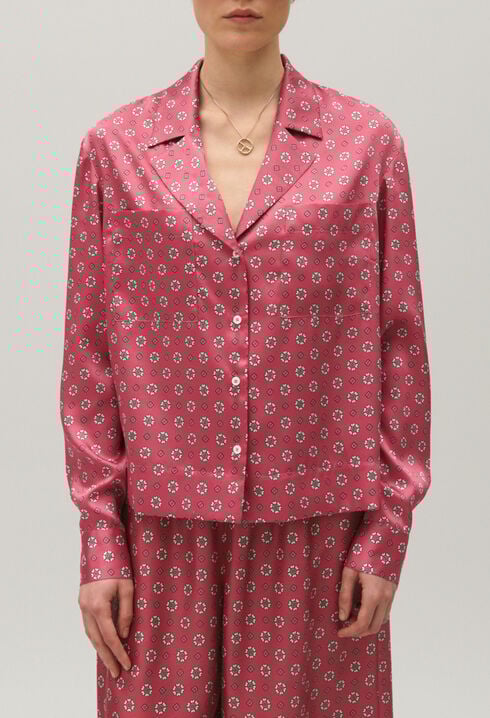 Printed satin shirt
