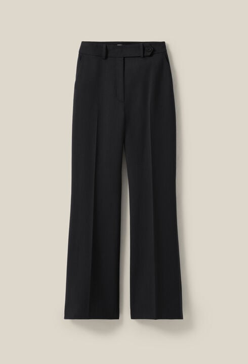 Navy wool suit trousers