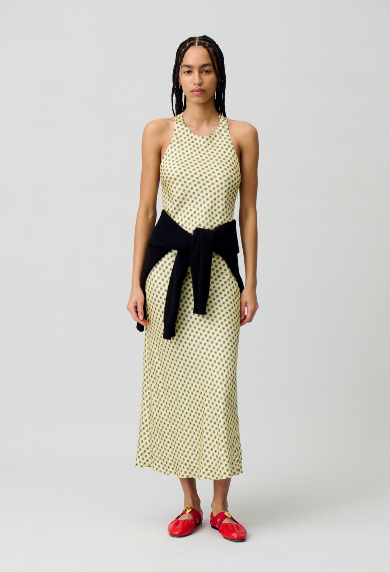 Robe longue satinée