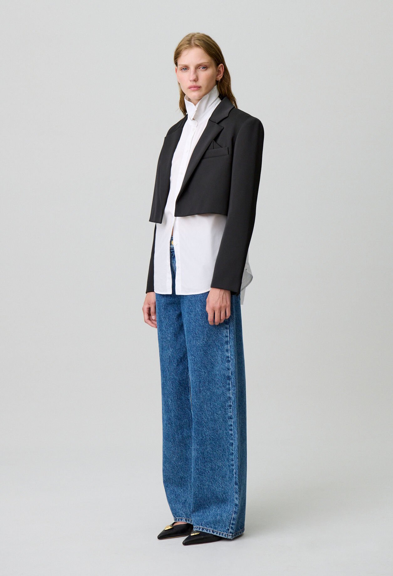 Tailored satin jacket