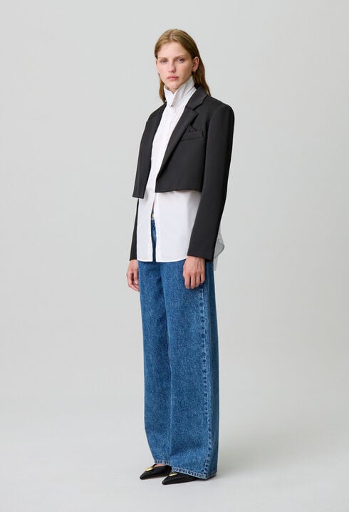 Tailored satin jacket