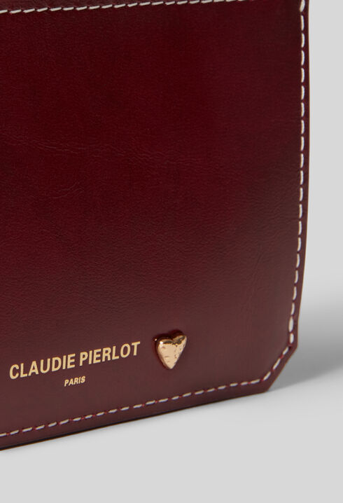 Porte carte cuir coeur doré