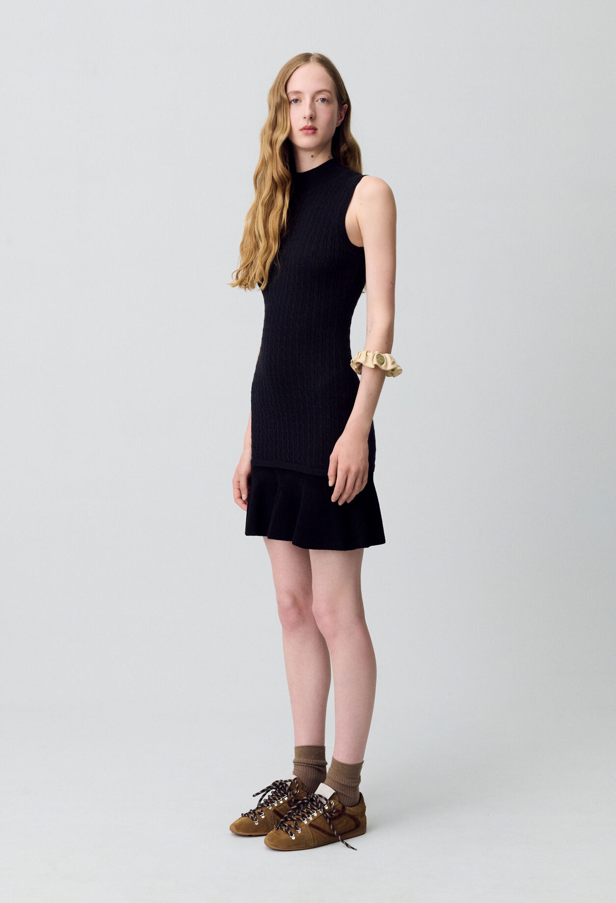 Ribbed Turtleneck Knit Dress