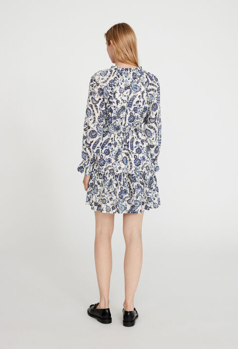 Kleid mit G&uuml;rtel und Blumenmuster