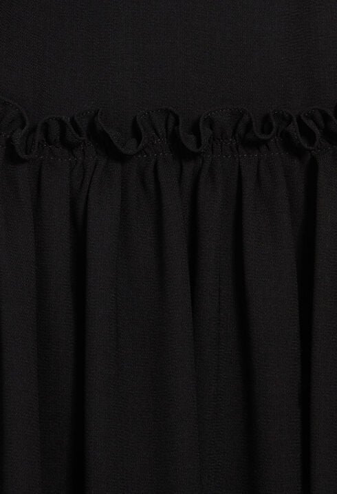 Short black ruffled dress