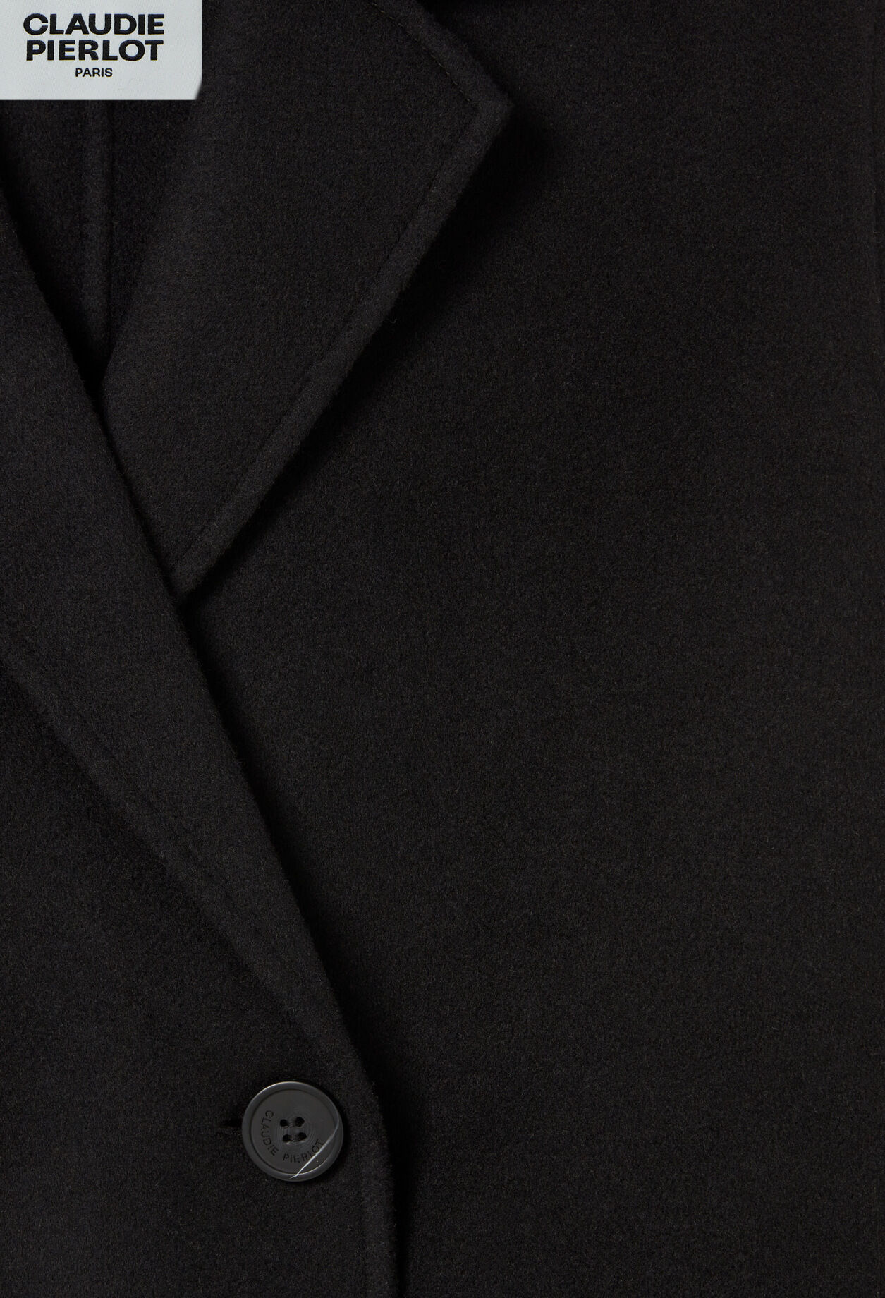 Manteau noir droit mi-long 