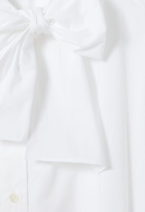 Pussy-bow poplin blouse