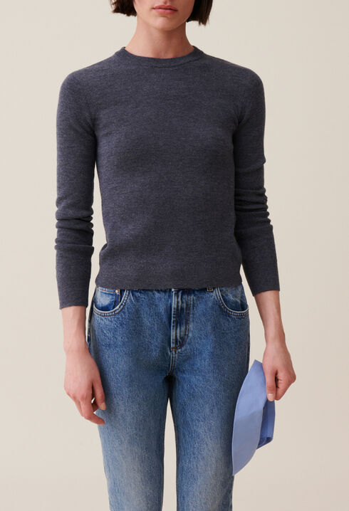 Pull laine col chemise amovible